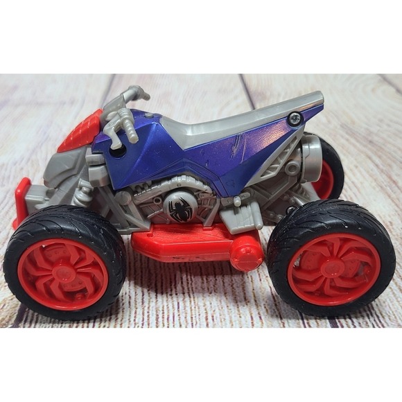 Hasbro Marvel Spiderman ATV Vehicle Toy Motorcycle Red Blue Silver 5.5" 2013 - Picture 3 of 6